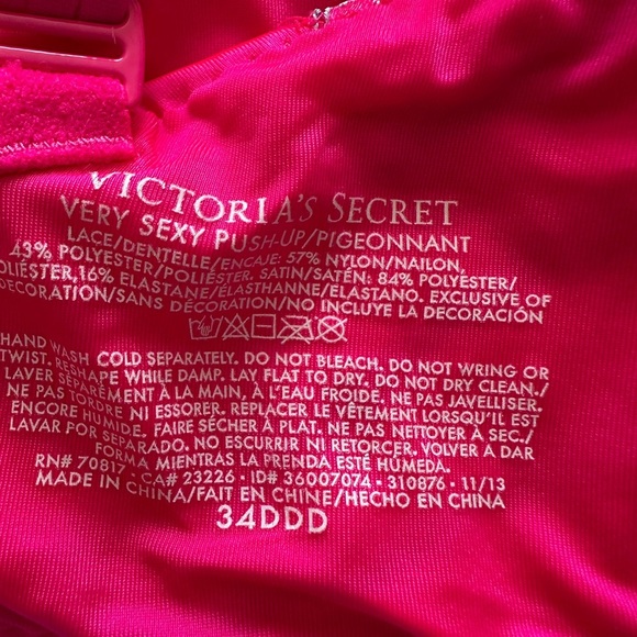 Victoria's Secret Very Sexy Push Up Lined Bra with Lace 34DDD - Picture 9 of 10